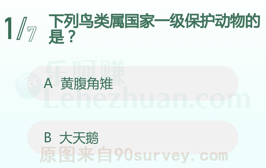下列鸟类属国家一级保护动物的是?