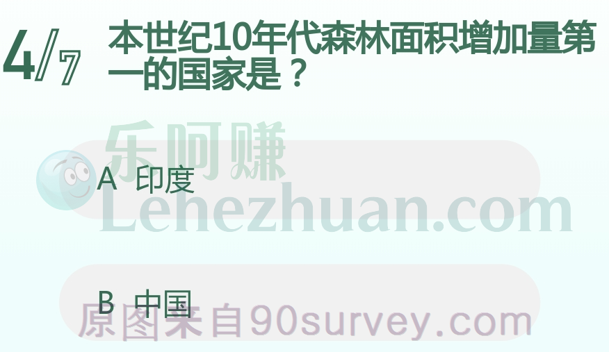 本世纪10年代森林面积增加量第一的国家是?