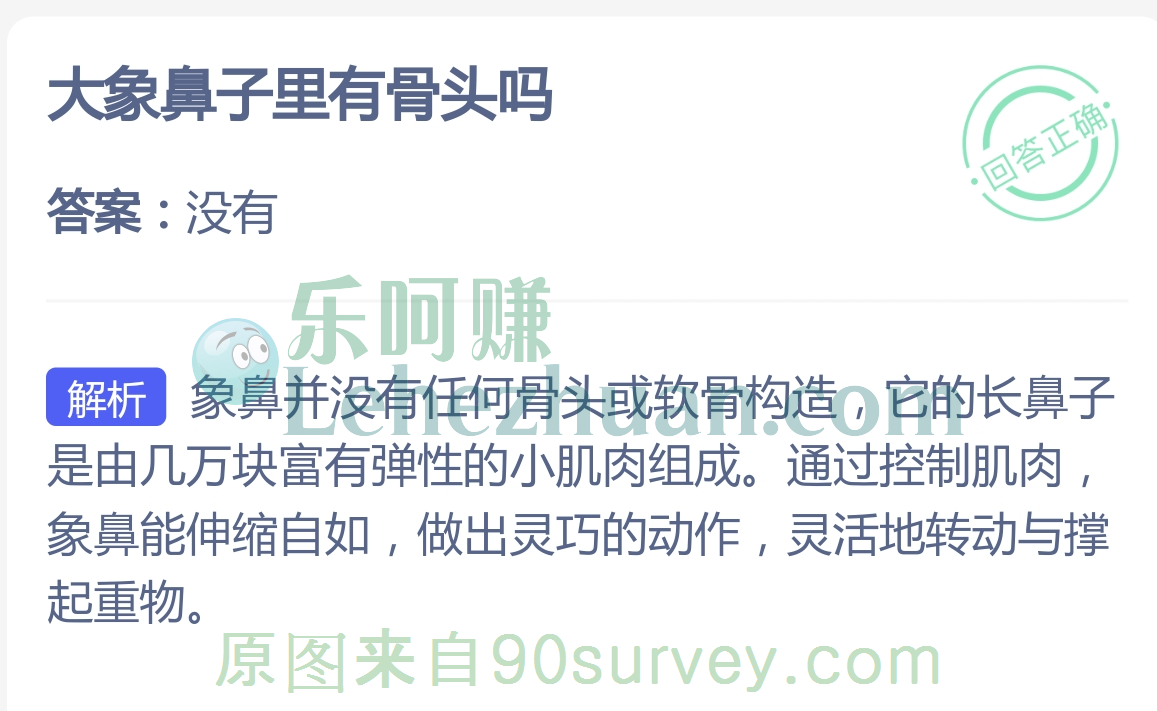 大象鼻子里有骨头吗？