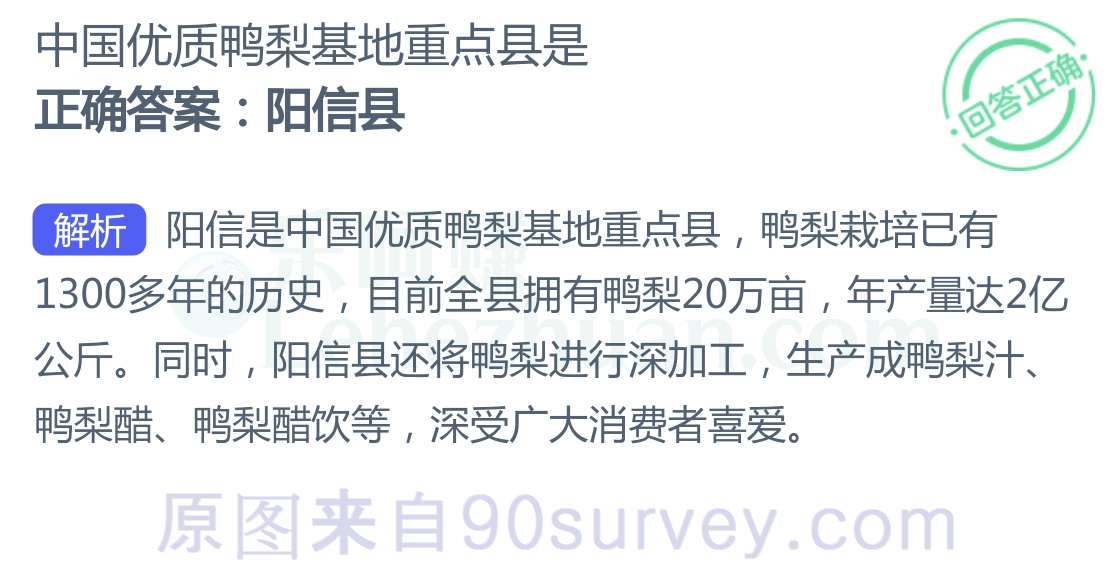 中国优质鸭梨基地重点县是？