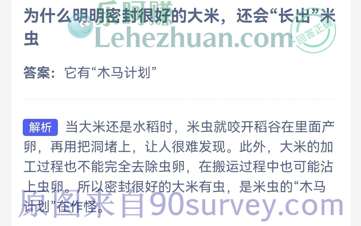 为什么明明密封很好的大米还会"长出"米虫？答案：它有"木马计划"