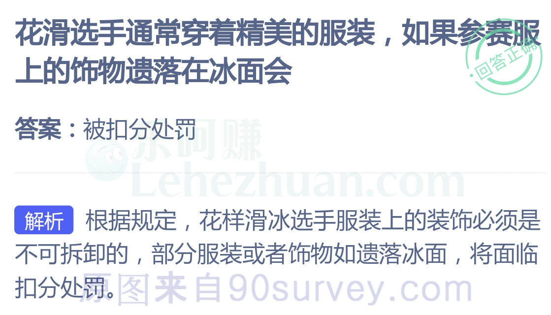 花滑选手通常穿着精美的服装，如果参赛服上的饰物遗落在冰面会？
