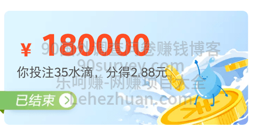 绿洲APP集水滴分现金活动结束分得2.88元 绿洲APP集水滴分现金活动结束分得2.88元