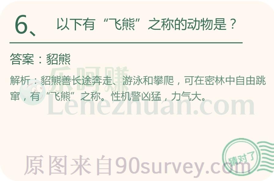 以下有“飞熊”之称的动物是?
