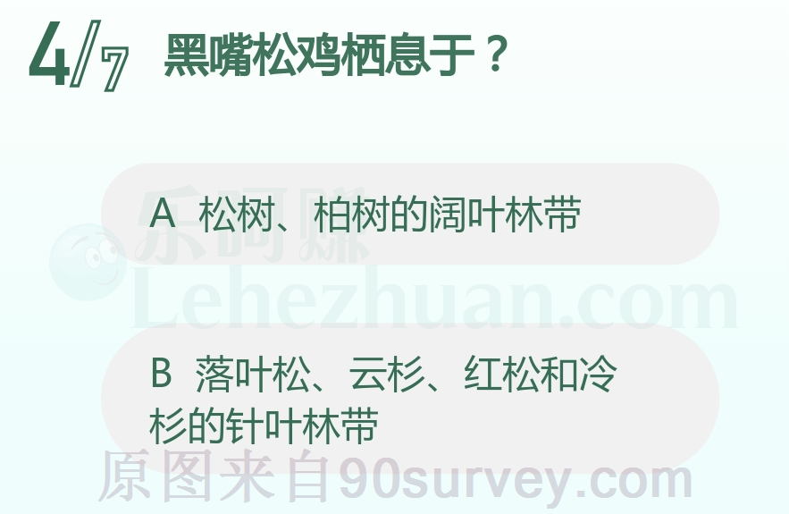 黑嘴松鸡栖息于？
