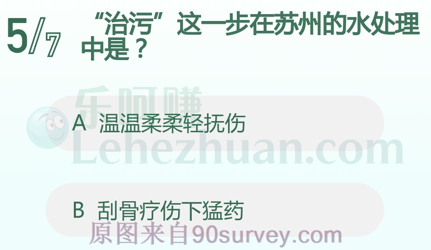 “治污”这一步在苏州的水处理中是？