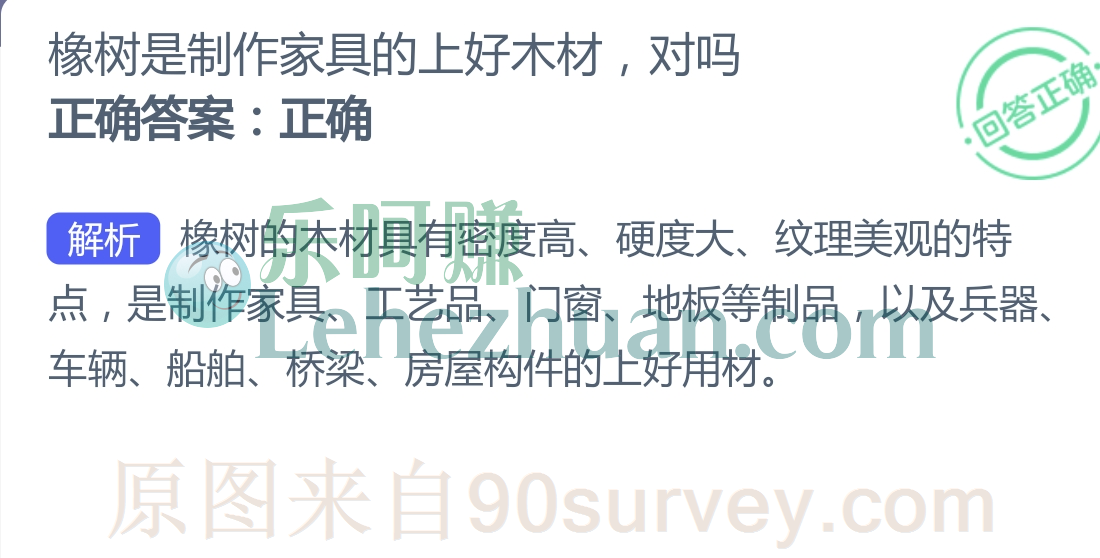 橡树是制作家具的上好木材,对吗?