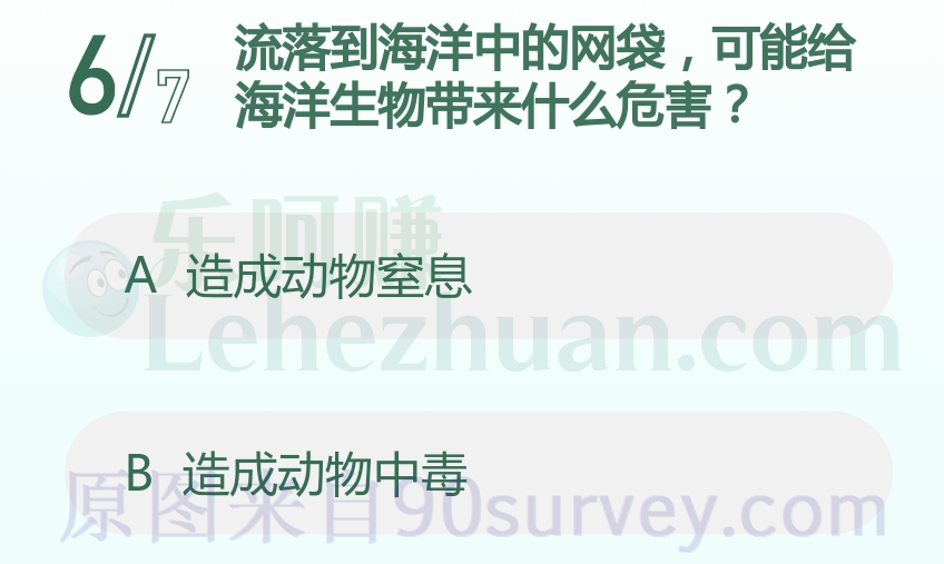 流落到海洋中的网袋,可能给海洋生物带来什么危害?