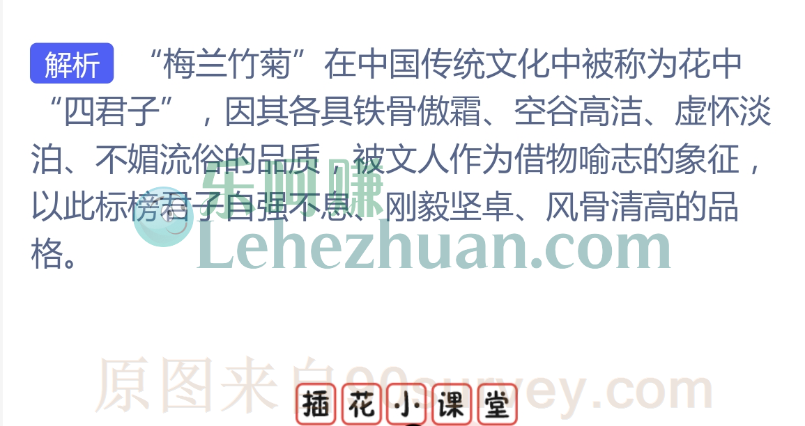 下列哪个不属于我国传统文化中的花中四君子?