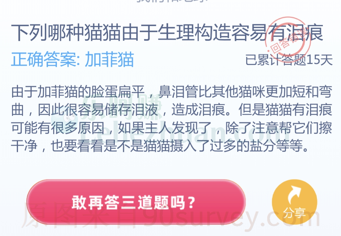 下列哪种猫猫由于生理构造容易有泪痕?