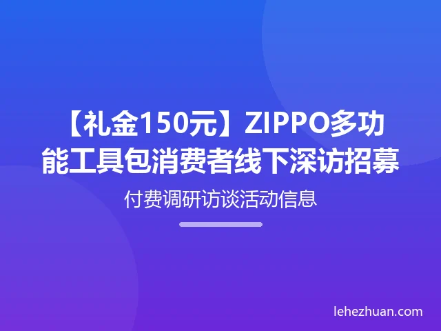 ZIPPO多功能工具包消费者深访