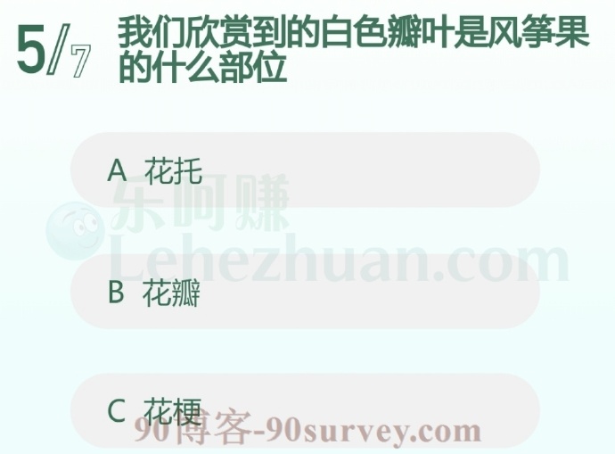 我们欣赏到的白色瓣叶是风筝果的什么部位?