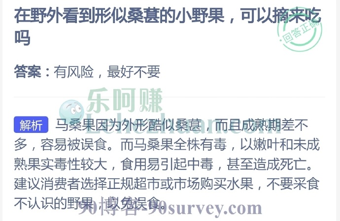 在野外看到形似桑葚的小野果,可以摘来吃吗?