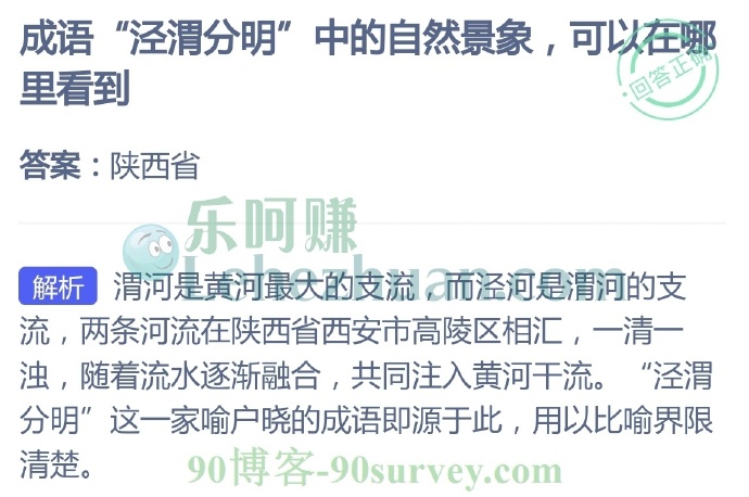 成语“泾渭分明”中的自然景象,可以在哪里看到?