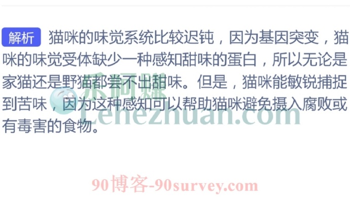 猜一猜:猫咪尝不出什么味道?