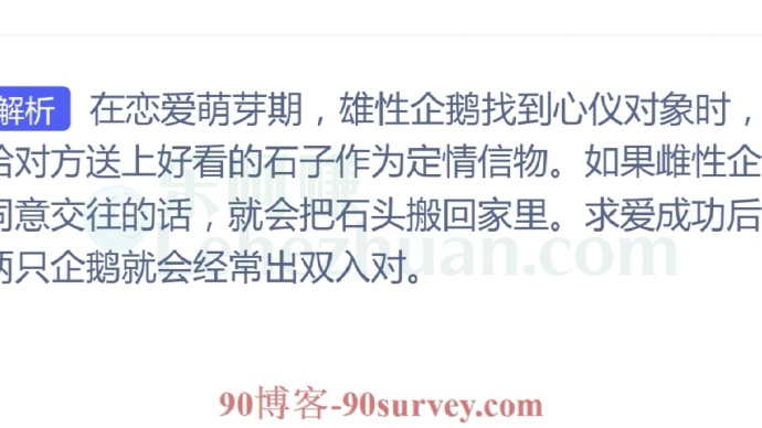 猜一猜:企鹅在向另一半表白的时候什么作为定情信物?