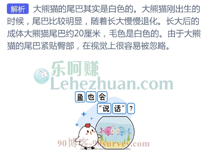 考考你:大熊猫的尾巴是什么颜色?