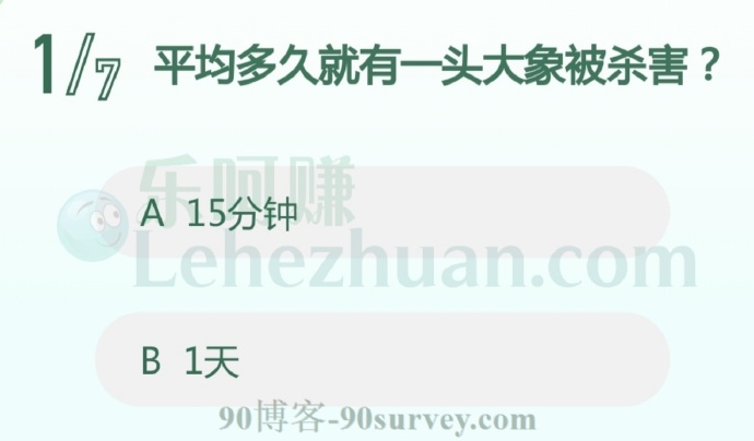 平均多久就有一头大象被杀害?
