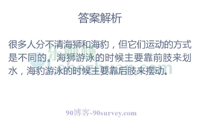 以下哪种海洋动物游泳时主要靠前肢来划水?