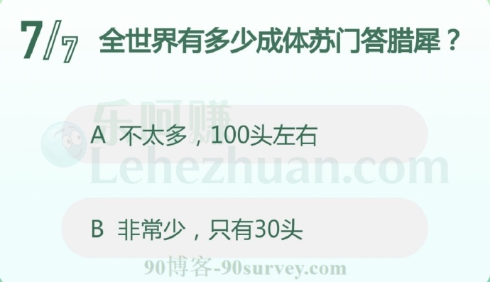 全世界有多少成体苏门答腊犀?