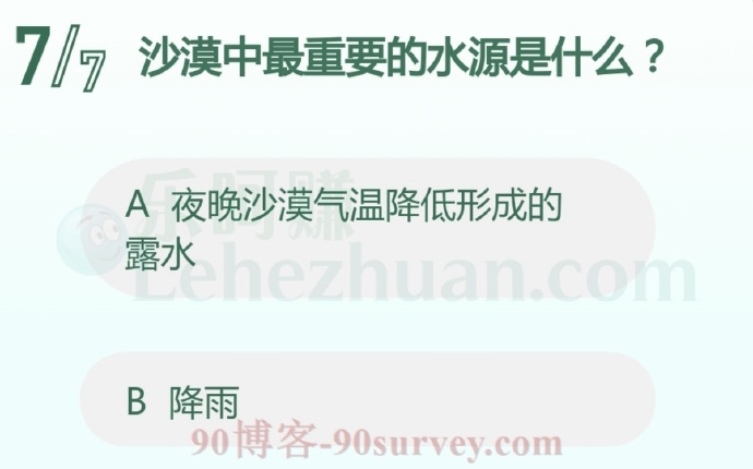 沙漠中最重要的水源是什么?