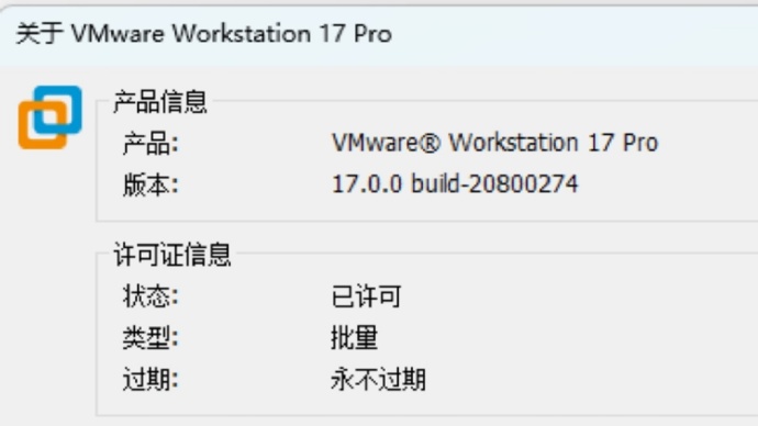 虚拟机17 Pro 已永久激活 虚拟机17 Pro 已永久激活