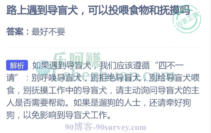路上遇到导盲犬,可以投喂食物和抚摸吗?