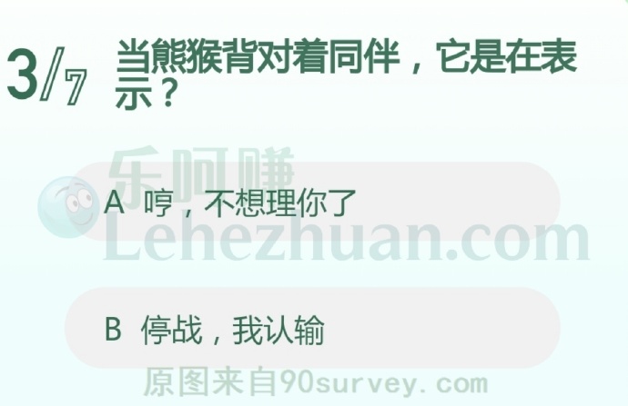 当熊猴背对着同伴,它是在表示?
