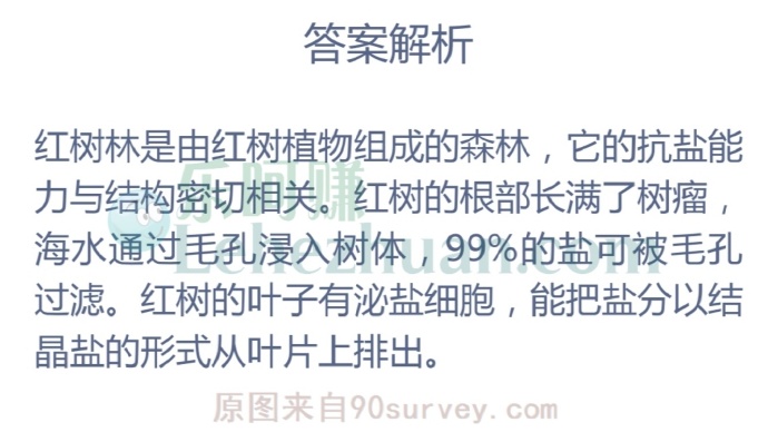 红树林浸泡在海水中,通过哪个部位能排盐?