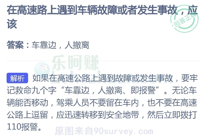 在高速路上遇到车辆故障或者发生事故时应该?