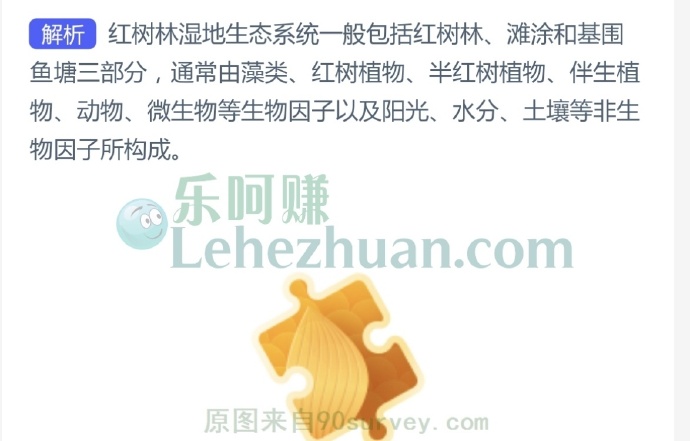 你知道红树林湿地生态系统一般包括红树林、滩涂和什么?