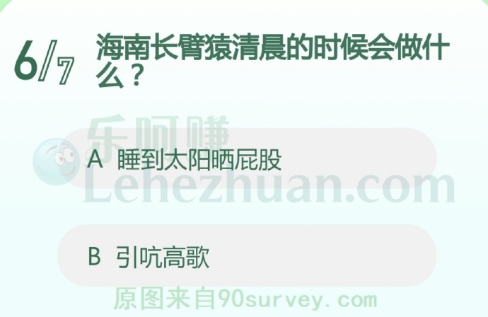 海南长臂猿清晨的时候会做什么?