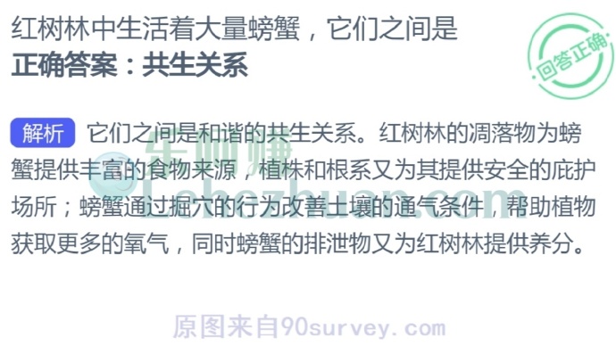 红树林中生活着大量螃蟹,它们之间是?