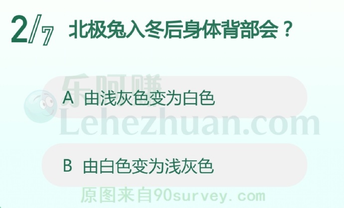 北极兔入冬后身体背部会?