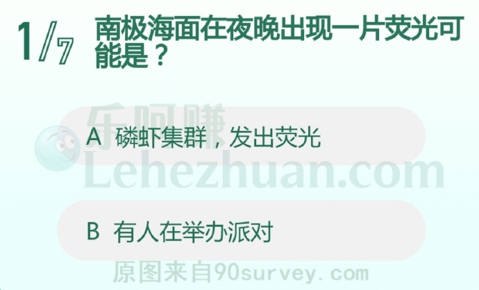 南极海面在夜晚出现一片荧光可能是?