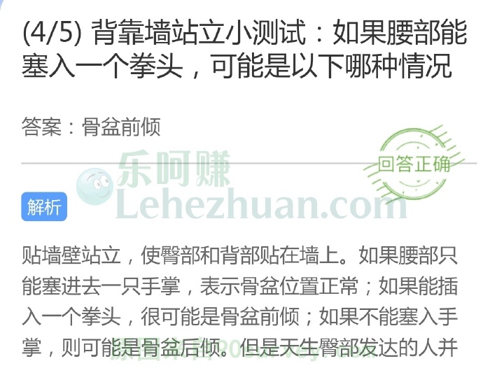 背靠墙站立,如果腰部能塞入一个拳头,可能是以下哪种情况?