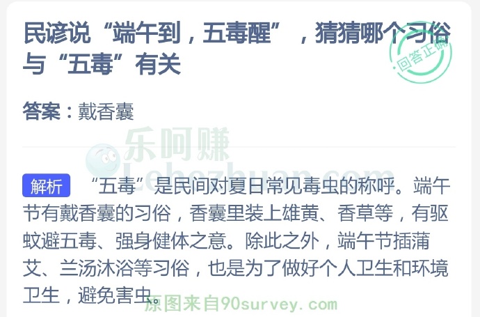 民谚说“端午到,五毒醒”,猜猜哪个习俗与“五毒”有关?