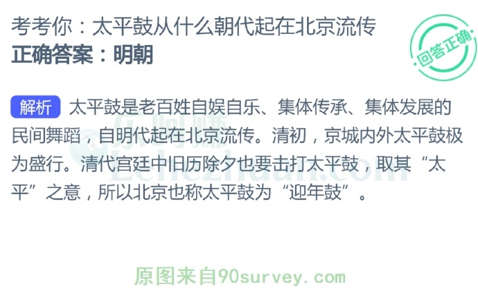 太平鼓从什么朝代起在北京流传?