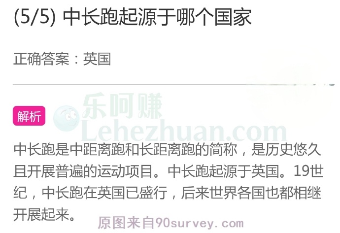 中长跑起源于哪个国家?
