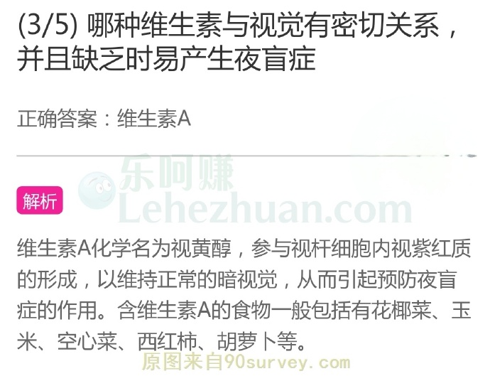 哪种维生素与视觉有密切关系,并且缺乏时易产生夜盲症?