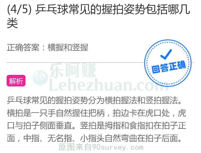 乒乓球常见的握拍姿势包括哪几类?