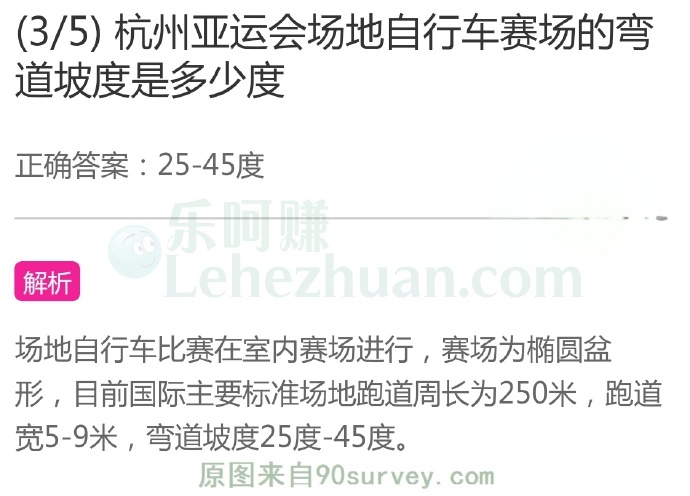 杭州亚运会场地自行车赛场的弯道坡度是多少度?