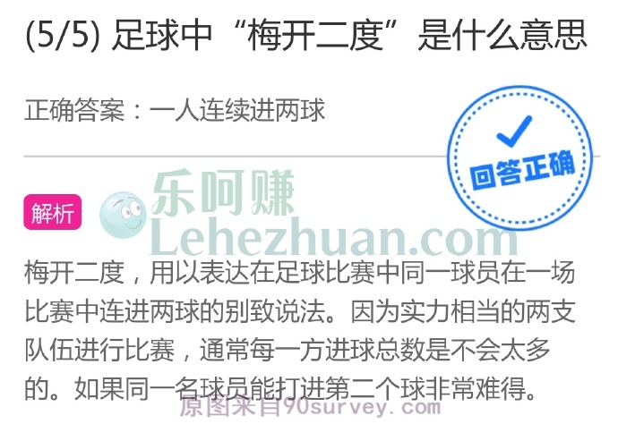 足球中“梅开二度”是什么意思?