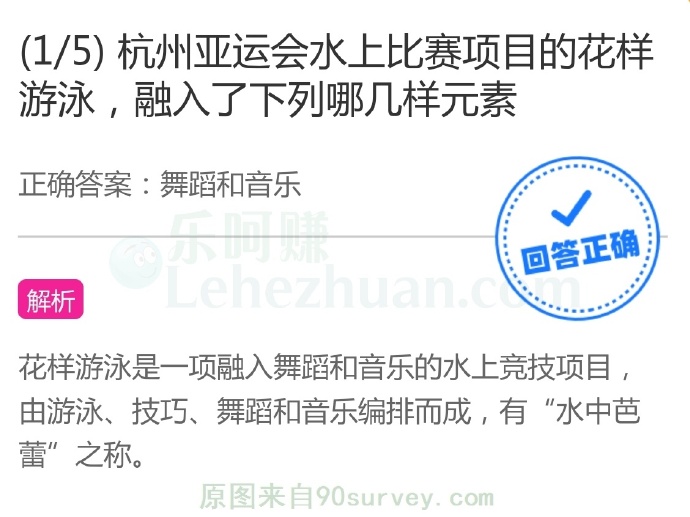 杭州亚运会水上比赛项目的花样游泳,融入了下列哪几样元素?