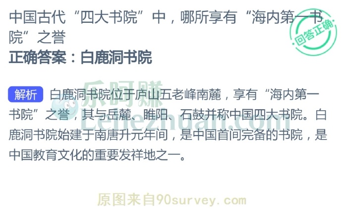 中国古代“四大书院”中,哪所享有“海内第院”之誉?