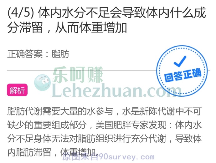 体内水分不足会导致体内什么成分滞留,从而体重增加?