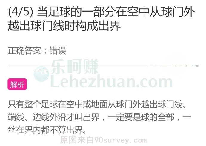 当足球的一部分在空中从球门外越出球门线时构成出界?