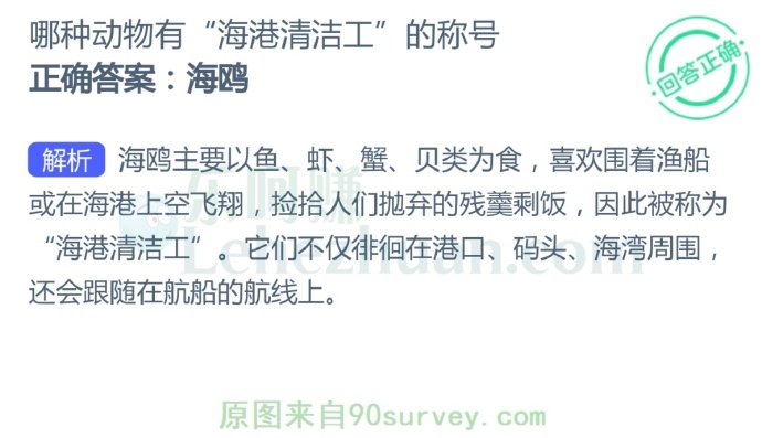 哪种动物有"海港清洁工"的称号?