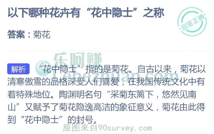 以下哪种花卉有“花中隐士”之称?