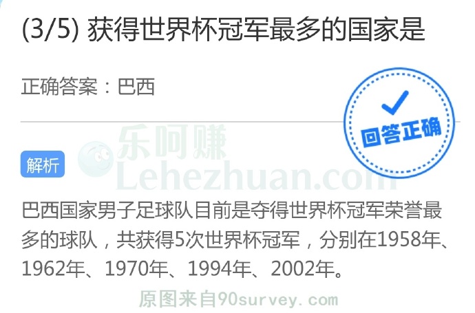 获得世界杯冠军最多的国家是?